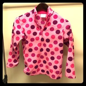 Girls fleece pink polka dots size 8